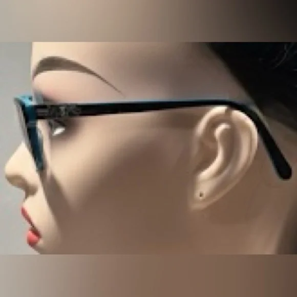 Karen Kane Thornmint Eyeglasses Frames Navy Teal Two-Tone - Picture 6 of 13